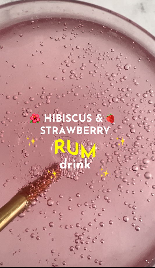 Hibiscus Strawberry rum cocktail 🌺🍓🍹