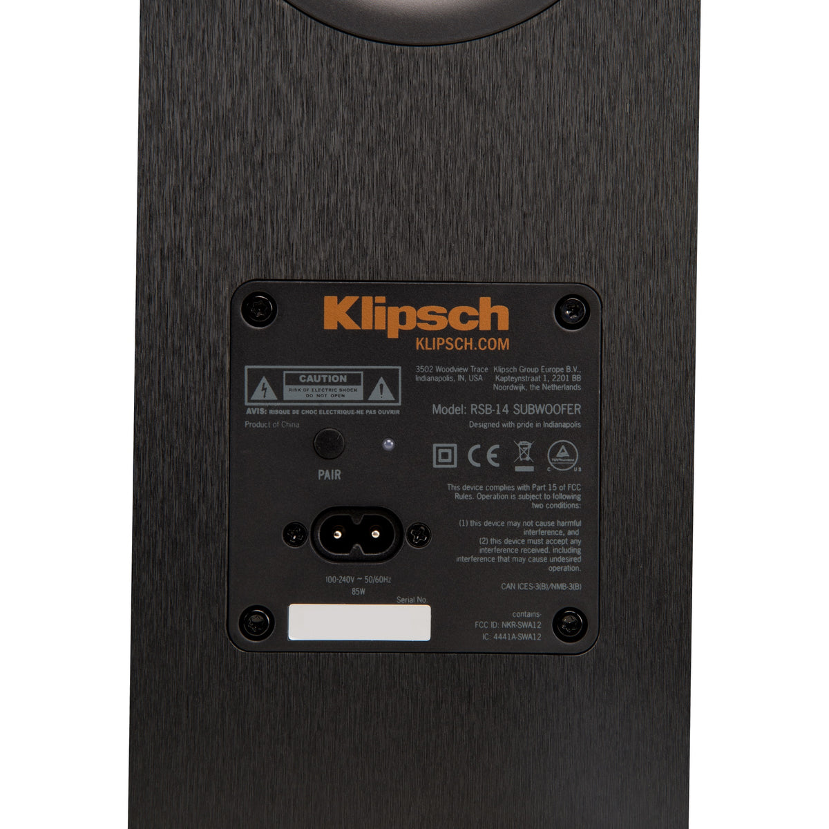 rear view of Klipsch Subwoofer for your home theater